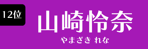 12位 山崎怜奈 やまざき　れな