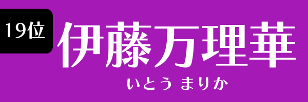 19位 伊藤万理華 いとう まりか