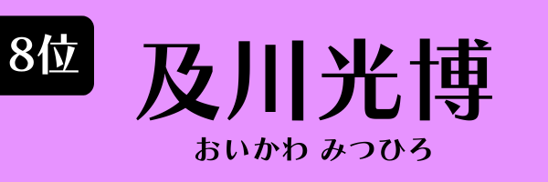 8位：及川光博