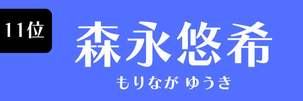 11位：森永悠希