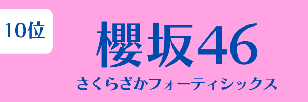 女性グループ人気ランキング第10位：櫻坂46（さくらざかフォーティーシックス）
