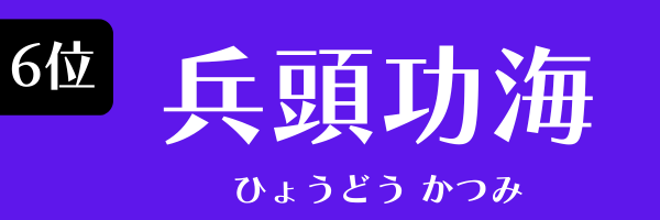 第6位　兵頭功海 ひょうどう かつみ
