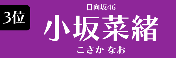3位　日向坂46　小坂菜緒 こさかなお